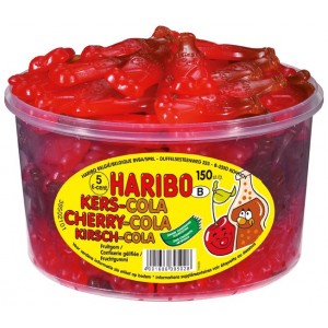 Cherry-Cola 150 pcs Tubo (1,35kg) Haribo Veggie